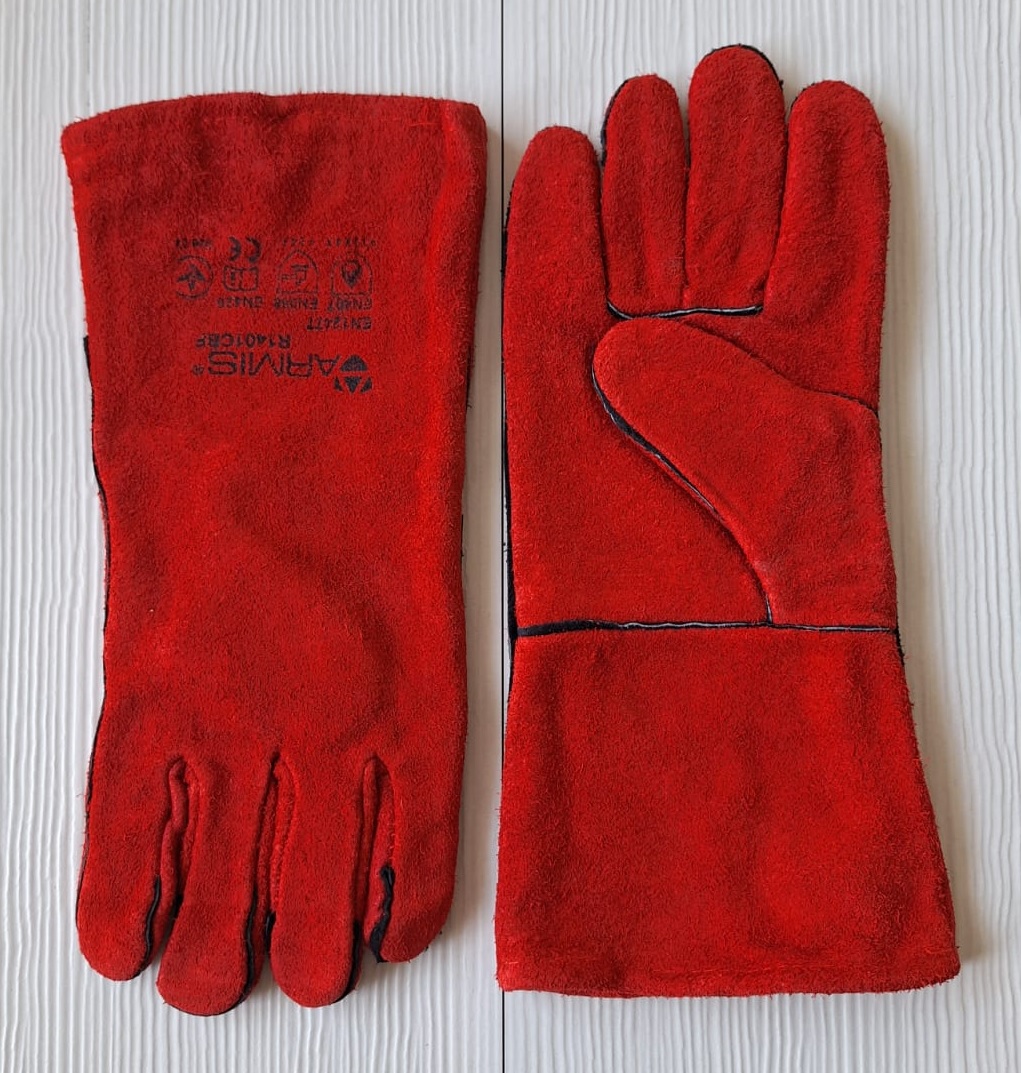 Рукавички подовжені для зварювальників підсилені ARMIS артикул R1401CBF